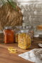 Hermia SHY6604LU Juego de 4 Tarros de Vidrio con Tapas Plateadas, 660 ml, Elegantes y Duraderos para la Cocina